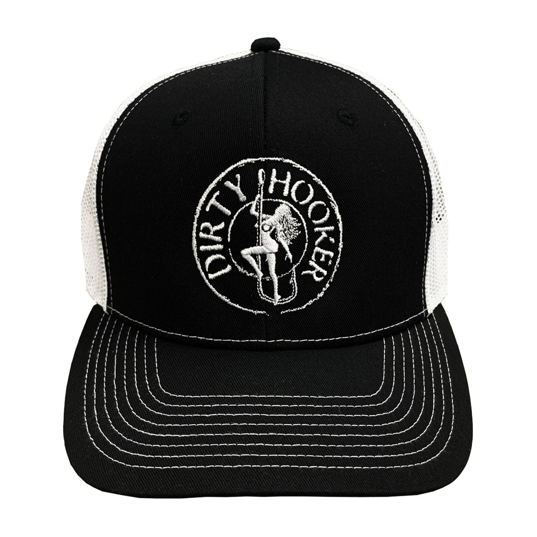 Dirty Hooker COMBO: White Dry Fit with DH Texas & Deluxe Black and White Hat